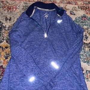 Blue dri fit half zip jacket